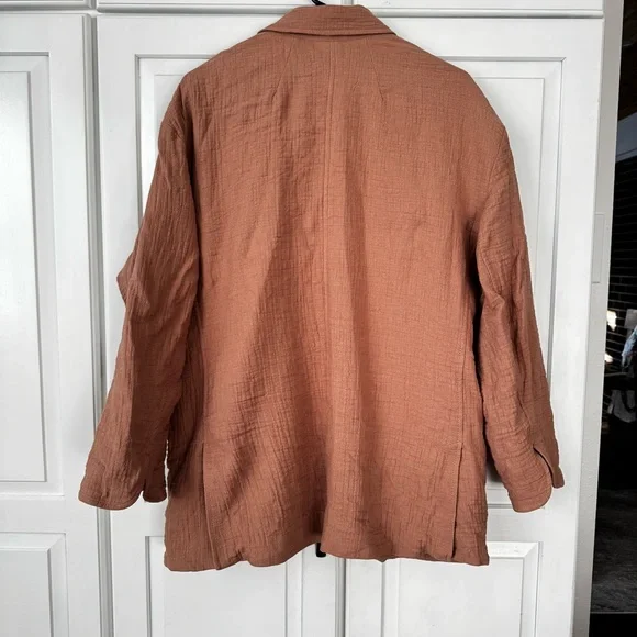 Madewell Tan- Cotton Linen Blend Relaxed Larsen Blazer-Size XL - Picture 4 of 14